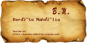 Beráts Mahália névjegykártya